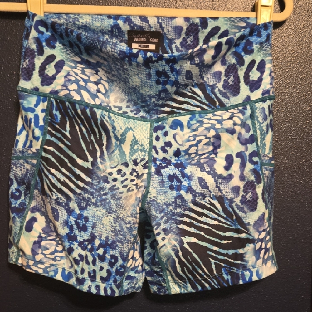 Constantly Varied Gear Blue and Black Patterned Athletic Shorts